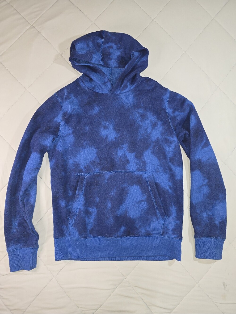 Tek Gear Blue Tie Dye Pullover Hoodie Sweatshirt Size XL